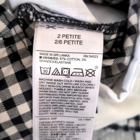 GAP Black & White Checkered City Shorts 3" inseam size 2 - Picture 12 of 12